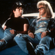 Wayne and Garth on a car hood.